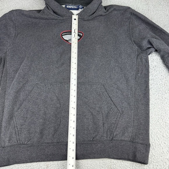 Aeropostale Hoodie Men's Xl Black Y2K Surf Sleeve Hits Grunge Center Logo Skate - Picture 7 of 9